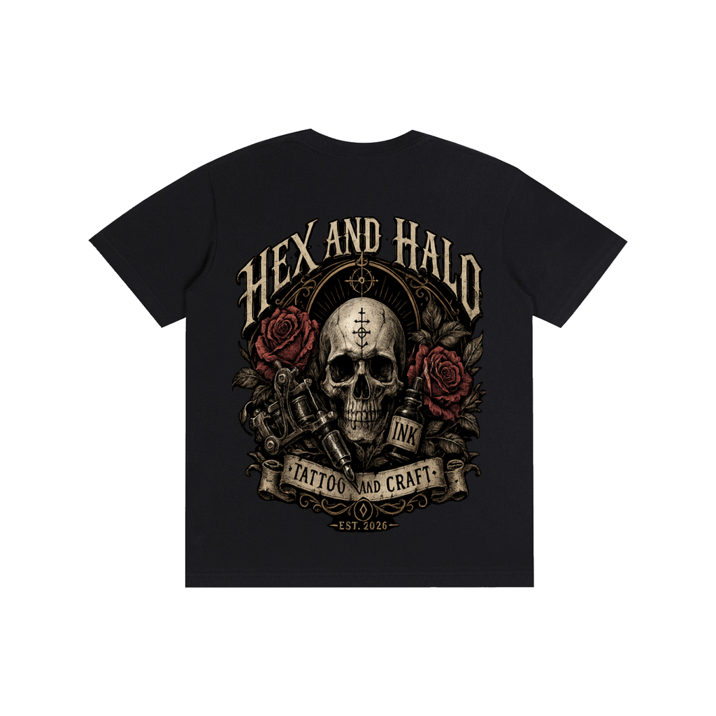 Skull Hex and Halo Tattoo T-Shirt